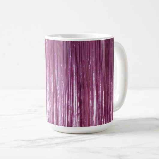 Lila orchid rosa Tinsel Streifen Kaffeetasse (VorderseiteRechts)