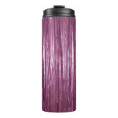Lila orchid rosa Tinsel Streifen Thermosbecher (Vorderseite)