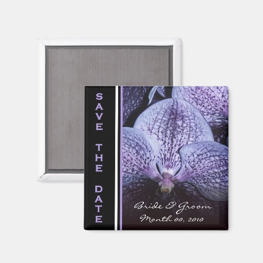 Lila Orchid Speichern der Datumsmagnete Magnet (Vorderseite/Rückseite)