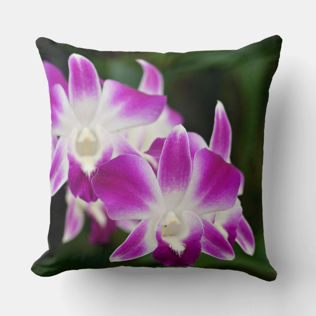Lila Orchid-Throw-Pilz Kissen (Vorderseite)