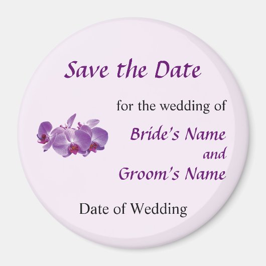 Lila Orchid Trio Save the Date Magnet (Vorne)