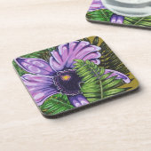 Lila Orchid-Untersetzer-Set von 6 Untersetzer (Linke Seite)