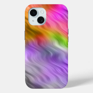 Lila Orchid Wavy Textur iPhone 15 Hülle