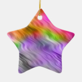 Lila Orchid Wavy Textur Keramik Ornament