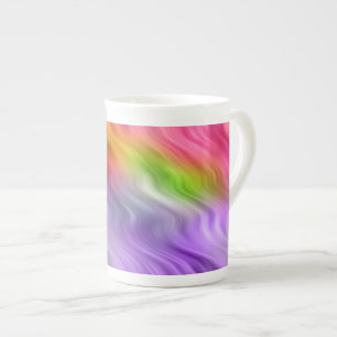 Lila Orchid Wavy Textur Porzellantasse
