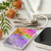 Lila Orchid Wavy Textur Schlüsselanhänger (Vorderseite rechts)