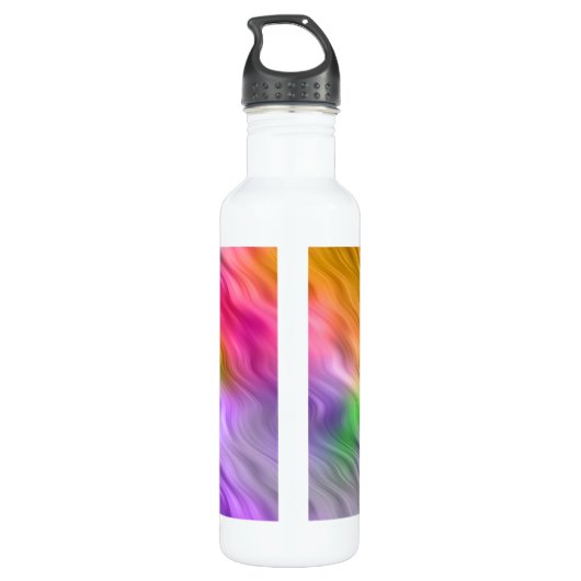 Lila Orchid Wavy Textur Trinkflasche (Rückseite)