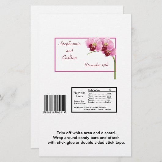 Lila Orchid Wedding Large Candy Wrapper (Vorne/Hinten)