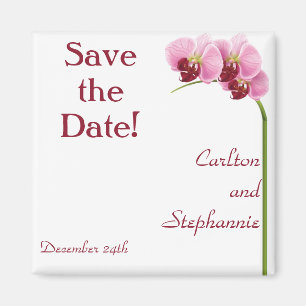 Lila Orchid Wedding Magnet Gefallen