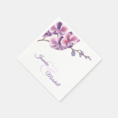 Lila Orchid Wedding Party Serviette (Ecke)