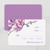 Lila Orchid Wedding RSVP Karte (Vorne/Hinten)
