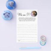 Lila Orchid Wer bin ich Paare Duschspielkarte Flyer (Einzeln)