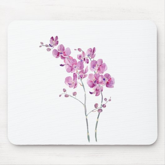 lila orchide Blume Aquarell und Tinte Mousepad (Vorne)