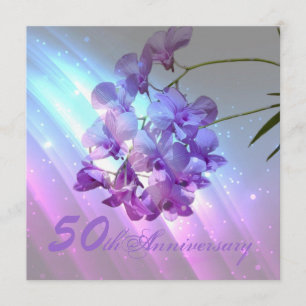 lila Orchidee 50. Hochzeitstag Einladung