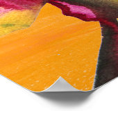 Lila Orchidee Aquarell Blume Pop Orange Poster (Ecke)