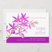Lila Orchidee Blume Aquarell Foto Hochzeit Save The Date (Vorderseite)