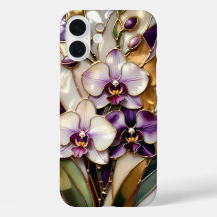 Lila Orchidee Buntglas Handyhülle iPhone 16 Plus Hülle