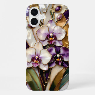 Lila Orchidee Buntglas Handyhülle iPhone 16 Plus Hülle