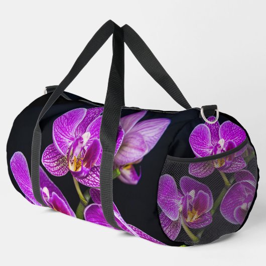 Lila Orchidee Duffle Bag (Rechte Ecke)