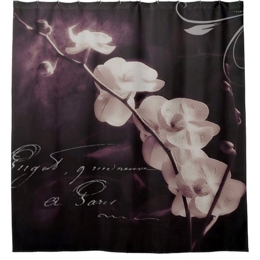 Lila Orchidee Duschvorhang (Vorderseite)
