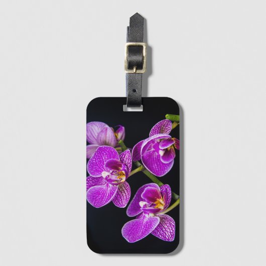 Lila Orchidee Gepäckanhänger (Vorderseite Vertikal)