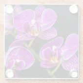 Lila Orchidee Glasuntersetzer (Rückseite)