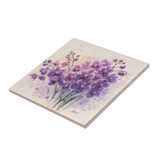 Lila Orchidee Phalaenopsis Fliese (Seite)