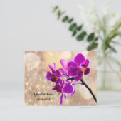 Lila Orchidee Postkarte (Stehend Vorderseite)
