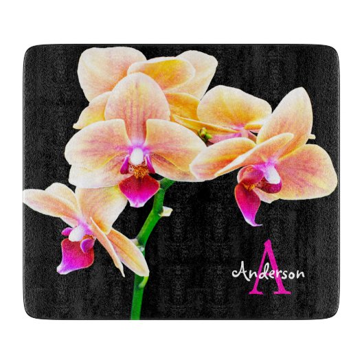 Lila Orchidee Schneidebrett (Vorderseite)