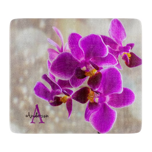 Lila Orchidee Schneidebrett (Vorderseite)