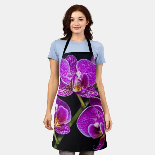 Lila Orchidee Schürze (Getragen)