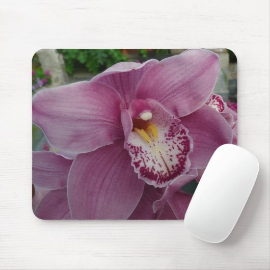 Lila Orchidee und Gartenfarben Mousepad (Mit Mouse)