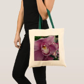 Lila Orchidee und Gartenfarben Tragetasche (Vorderseite (Produkt))