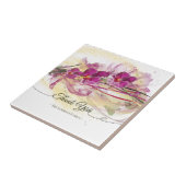 Lila Orchideen, Abstrakte Kunstkalligraphie Fliese (Seite)