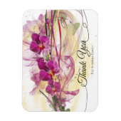 Lila Orchideen, Abstrakte Kunstkalligraphie Magnet (Vertikal)
