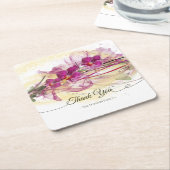 Lila Orchideen, Abstrakte Kunstkalligraphie Rechteckiger Pappuntersetzer (angewinkelt)