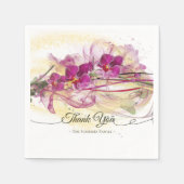 Lila Orchideen, Abstrakte Kunstkalligraphie Serviette (Vorderseite)
