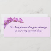 Lila Orchideen am Boarding Hochzeit Einladung (Rückseite)