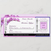 Lila Orchideen am Boarding Hochzeit Einladung (Vorne/Hinten)