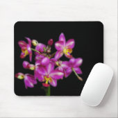 Lila Orchideen auf schwarzem Hintergrund Mousepad (Mit Mouse)