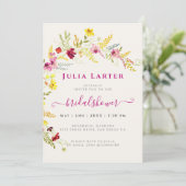 Lila Orchideen-Blume Brautparty Einladung (Stehend Vorderseite)