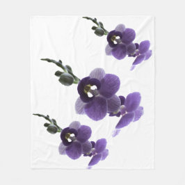 Lila Orchideen-Blume, Fleece Blanket