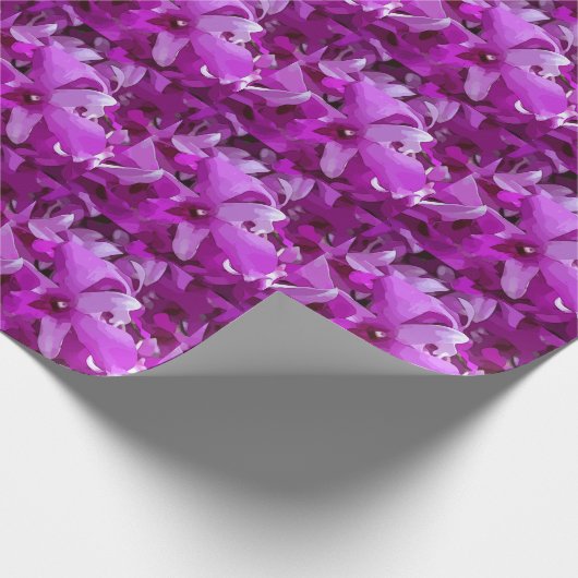 Lila Orchideen-Blume Geschenkpapier (Ecke)