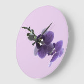 Lila Orchideen-Blume, Große Wanduhr (Winkel)