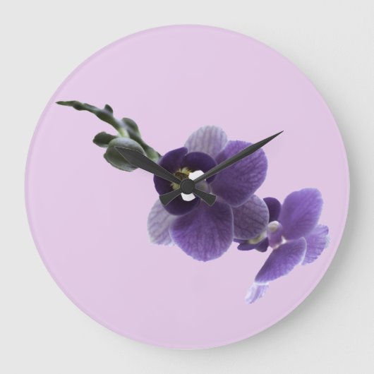 Lila Orchideen-Blume, Große Wanduhr (Vorderseite)