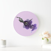 Lila Orchideen-Blume, Große Wanduhr (Zuhause)