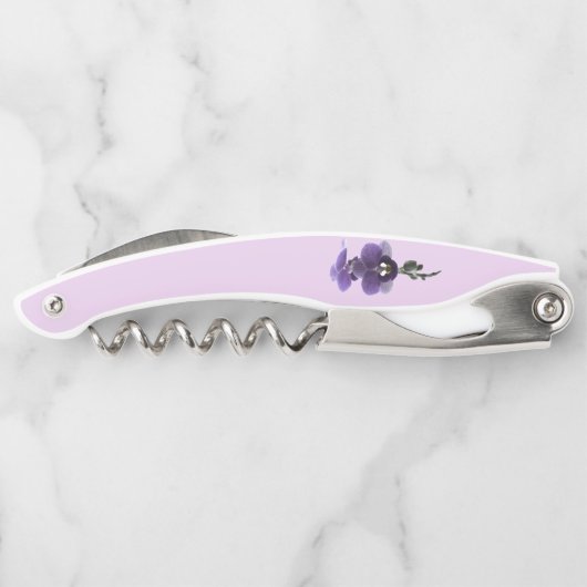 Lila Orchideen-Blume, Kellnermesser (Rückseite)