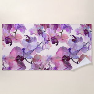 Lila Orchideen-Blume Strandtuch