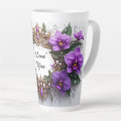 Lila Orchideen-Blumenrahmen Milchtasse (Rechte Ecke)