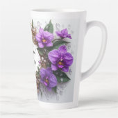 Lila Orchideen-Blumenrahmen Milchtasse (Rechts)